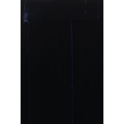 Blue Viscose Casual Pants