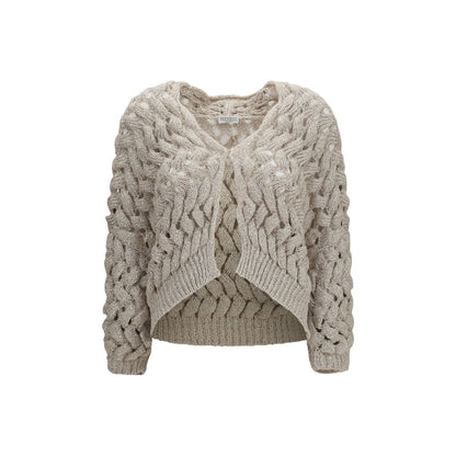 Beige Silk Cardigan