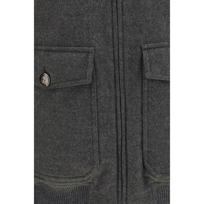 Gray Cashmere Bomber