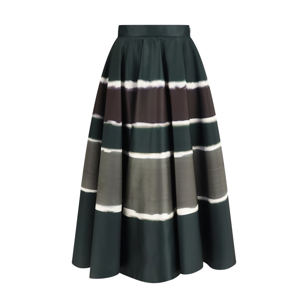 Multicolor Polyester Long Skirt