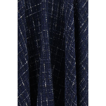 Blue Polyester Long Skirt