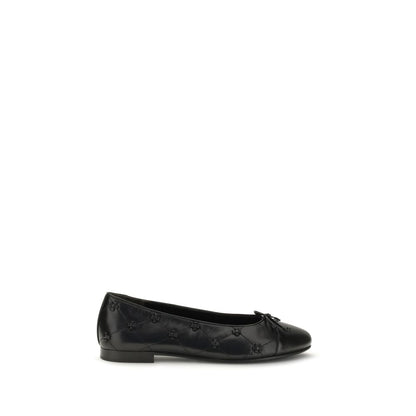 Black Calf Leather Bos Taurus Ballet Flats