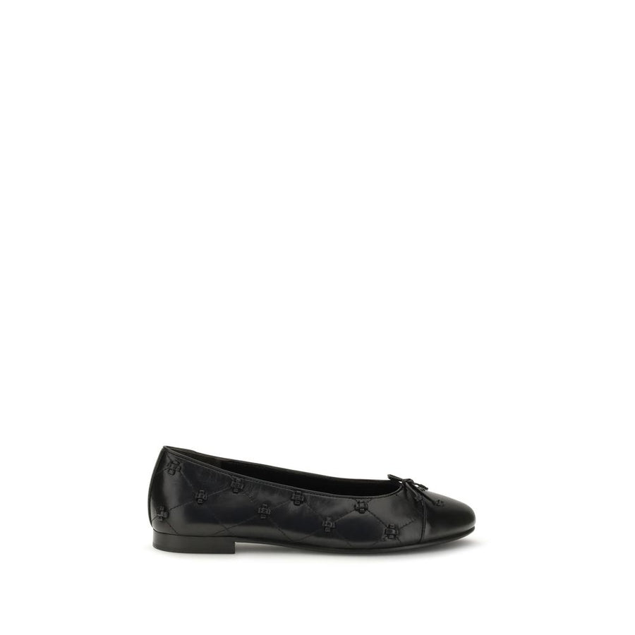 Black Calf Leather Bos Taurus Ballet Flats