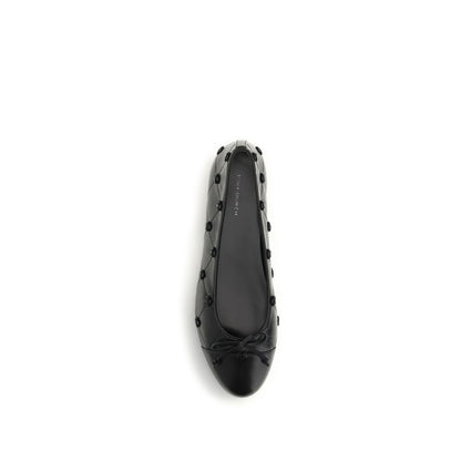 Black Calf Leather Bos Taurus Ballet Flats