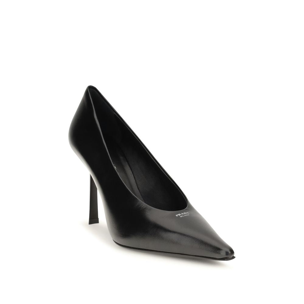 Black Goatskin High Heel Pumps