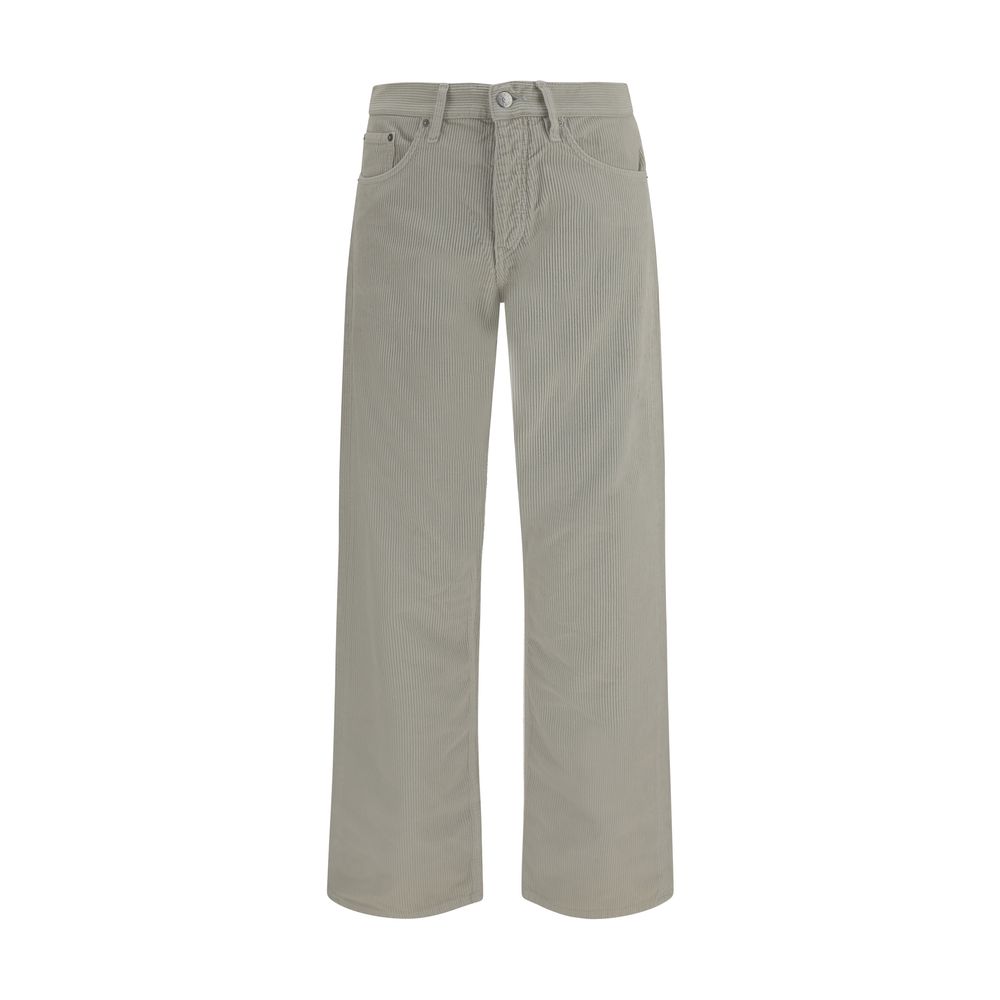 Gray Cotton Casual Pants