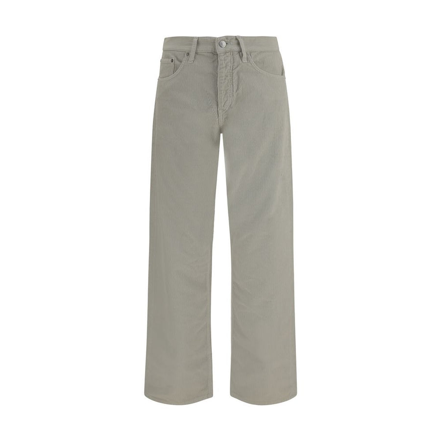 Gray Cotton Casual Pants