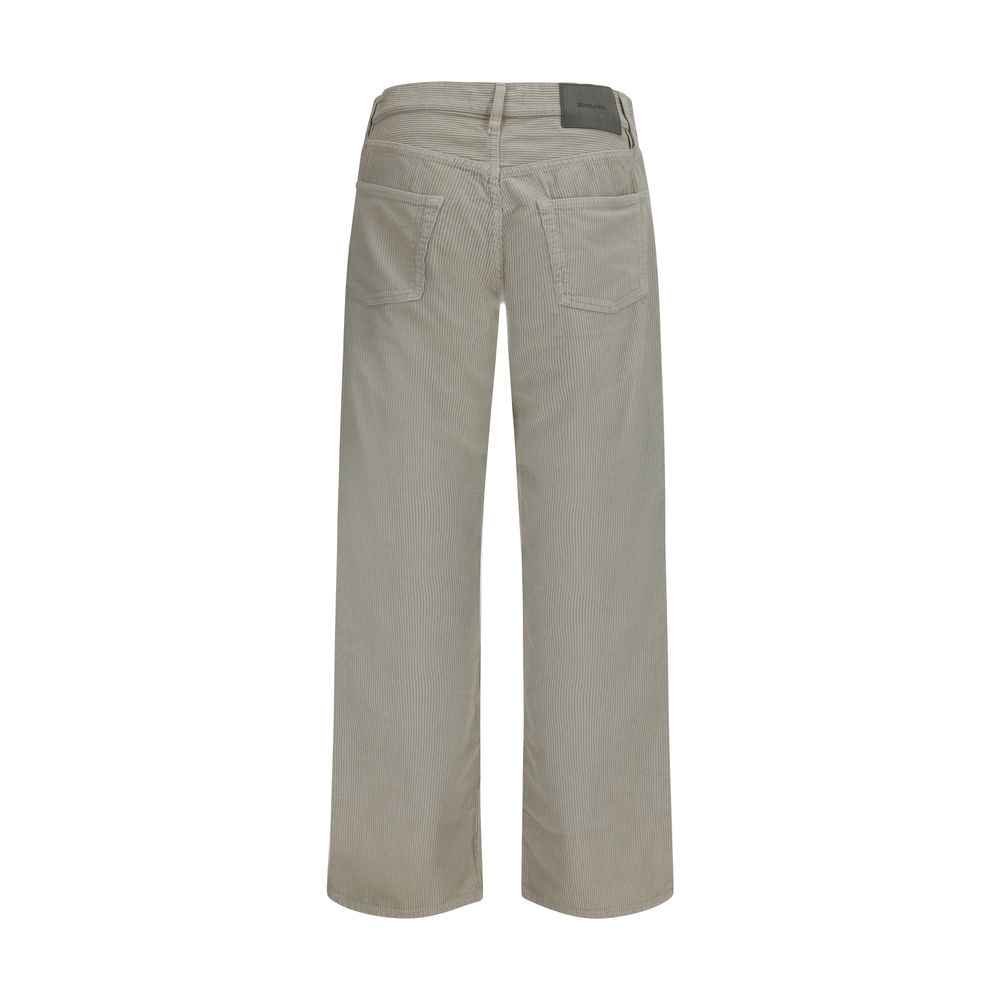 Gray Cotton Casual Pants