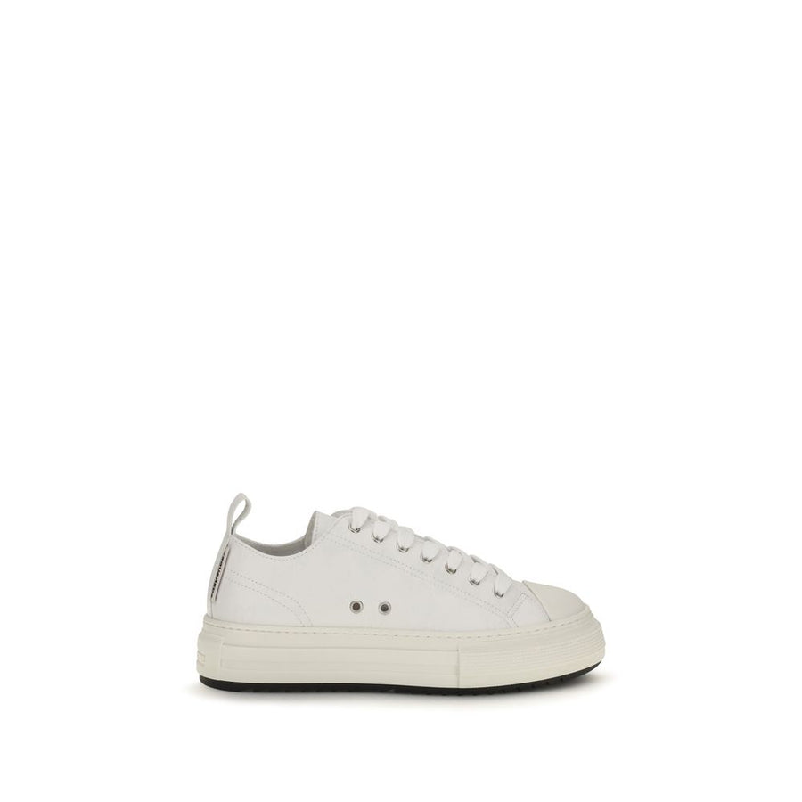 White Polyethylene Platform Sneakers