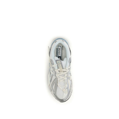 White Fabric Athletic Sneakers