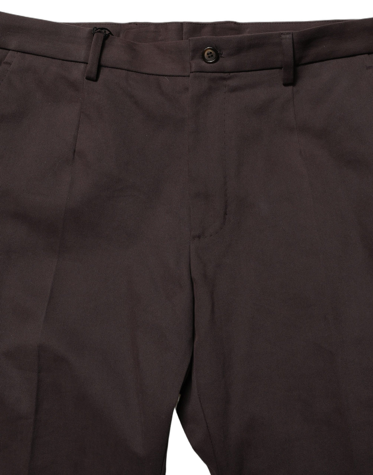 Brown Cotton Skinny Leg Dress Trouser Pants