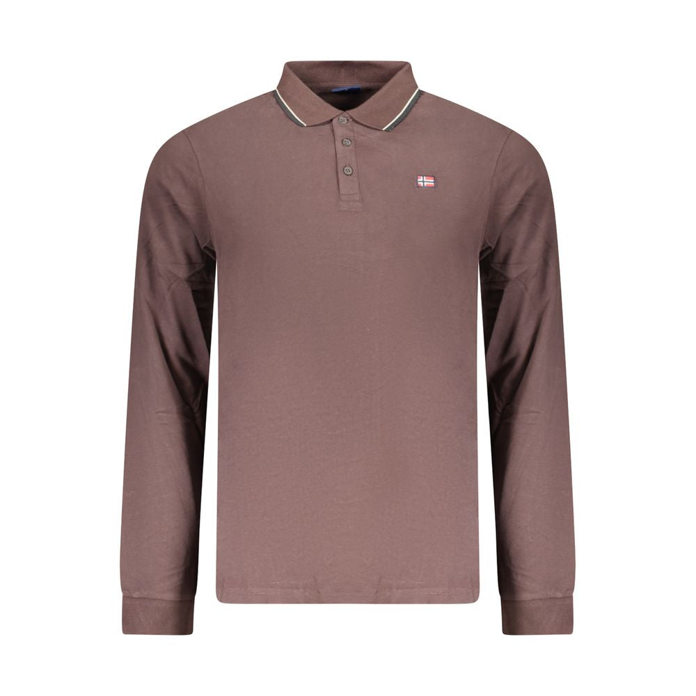 Brown Cotton Mens Polo
