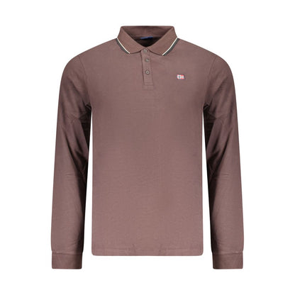 Brown Cotton Mens Polo