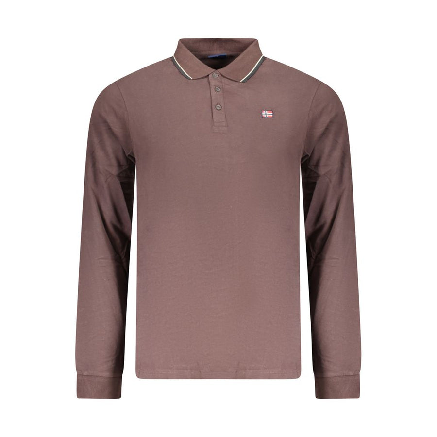 Brown Cotton Mens Polo