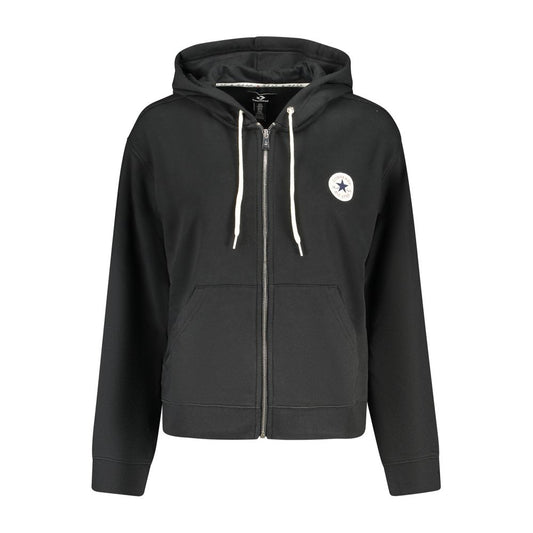 Black Cotton Womens Hoodie