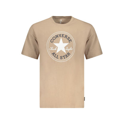 Beige Cotton Mens T-Shirt