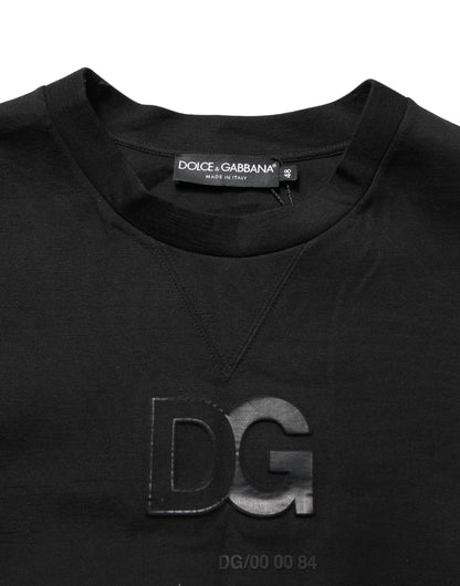 Black Cotton DG Crew Neck Sweatshirt Sweater