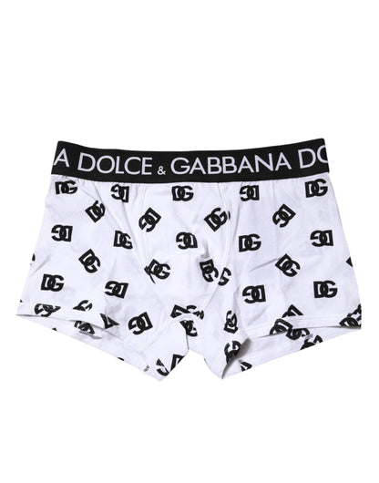 White DG Logo Print Regular Boxer Underwear