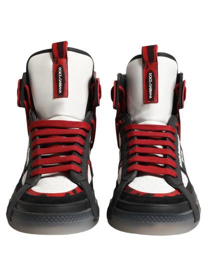 Multicolor Leather High Top Sneakers Shoes