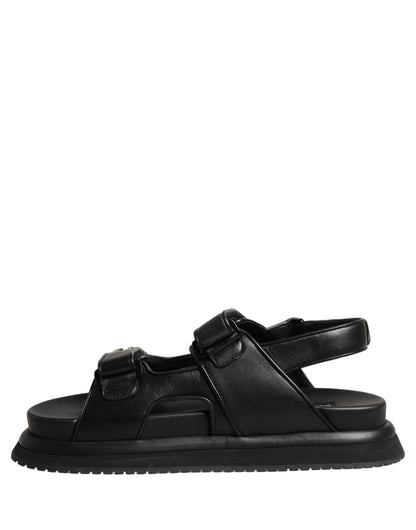 Black DG Logo Sandals Flats Slippers Shoes