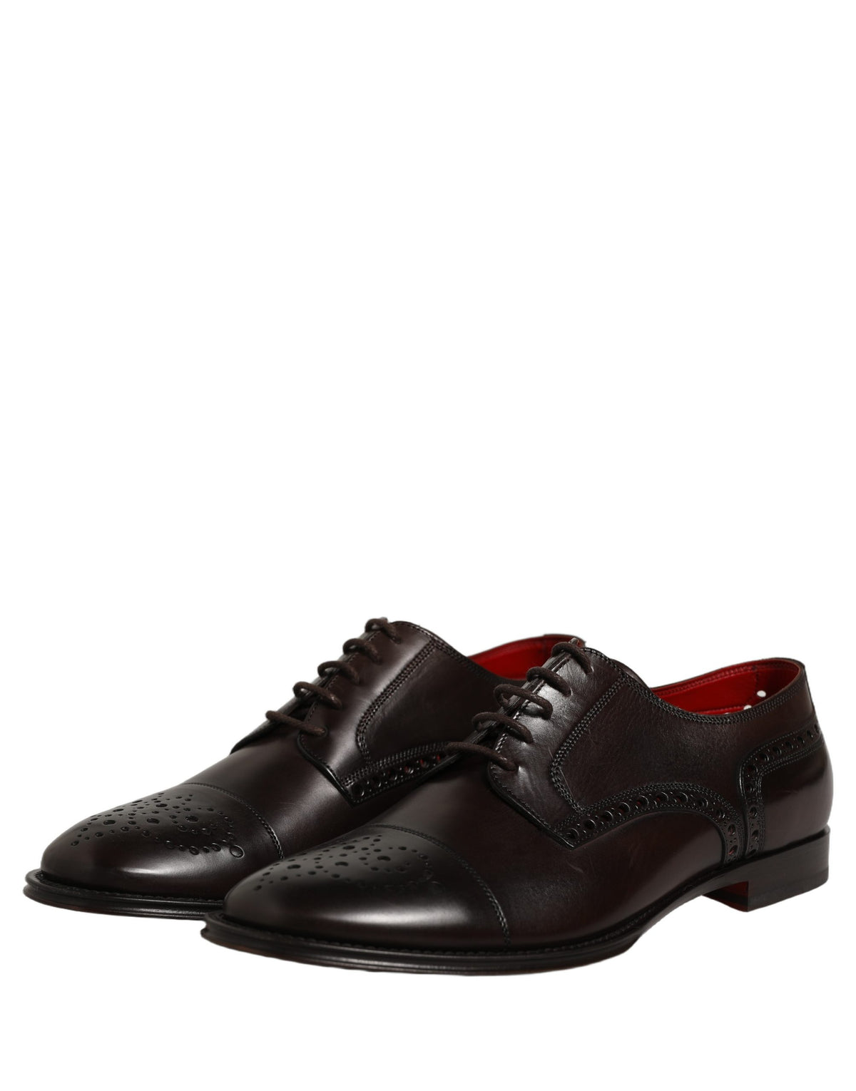 Maroon Calfskin Leather Derby Men Dress Shoes
