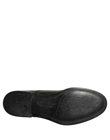 Black Calfskin Leather Derby Men Dress Shoes