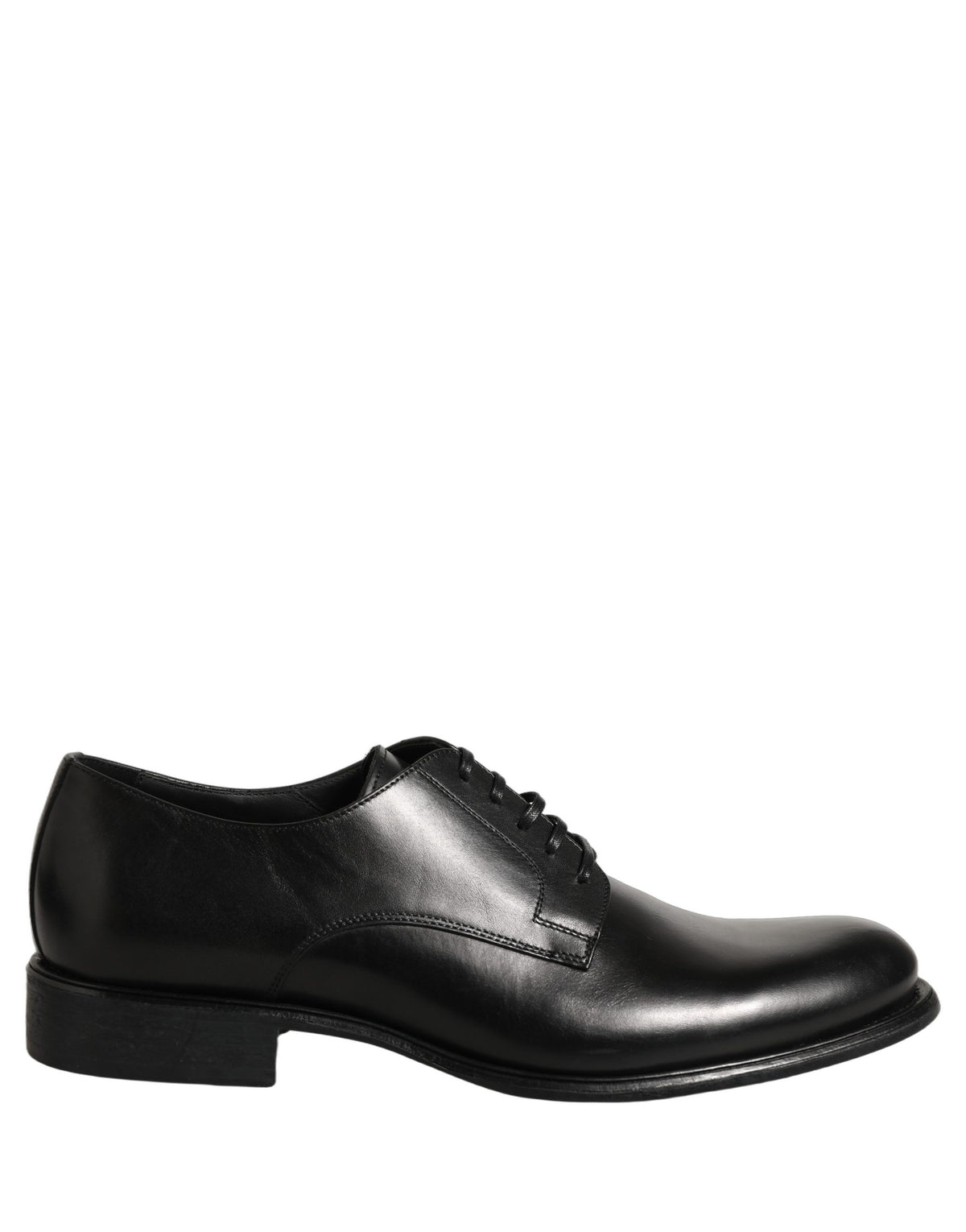 Black Calfskin Leather Derby Men Dress Shoes