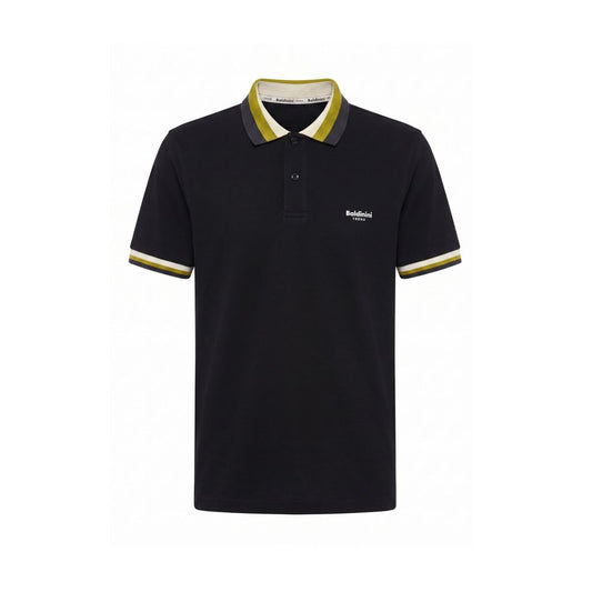 Black Cotton Men Polo-Shirt