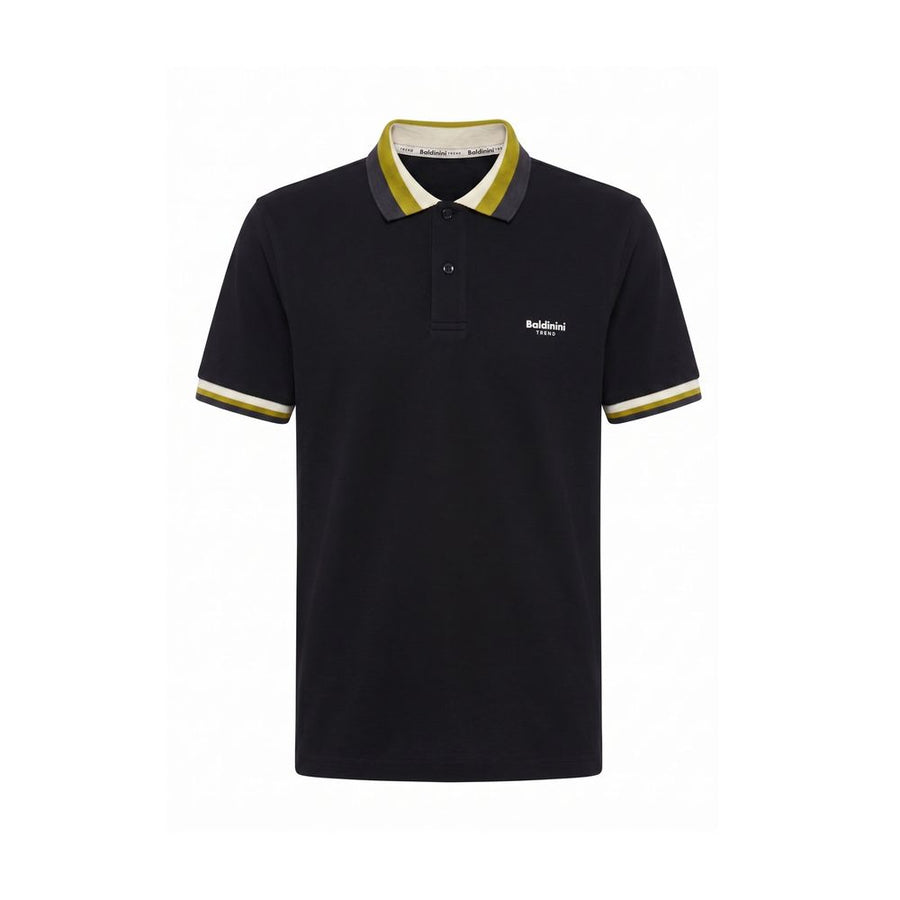 Black Cotton Men Polo-Shirt