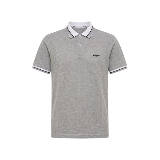 Grey Cotton Men Polo