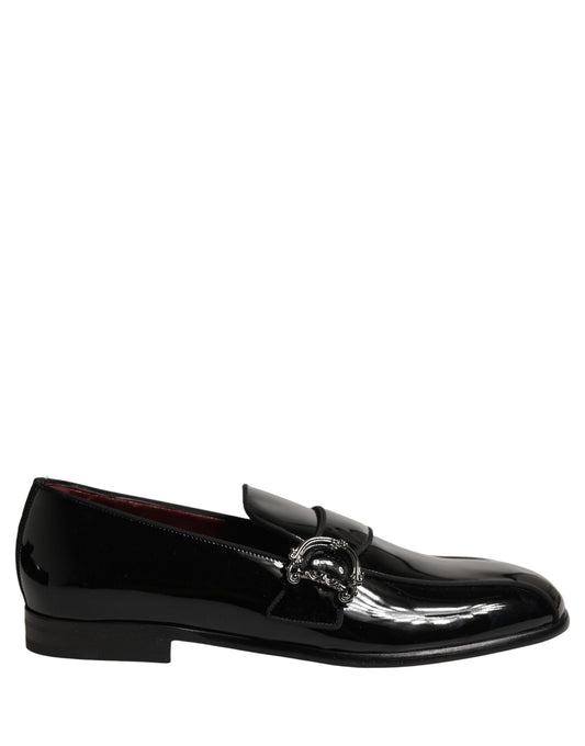 Black Patent Leather Men Loafers Shoes