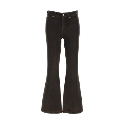 Black Cotton Bootcut Jeans