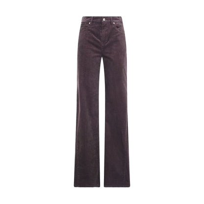 Brown Cotton Casual Pants