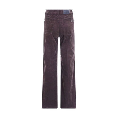 Brown Cotton Casual Pants