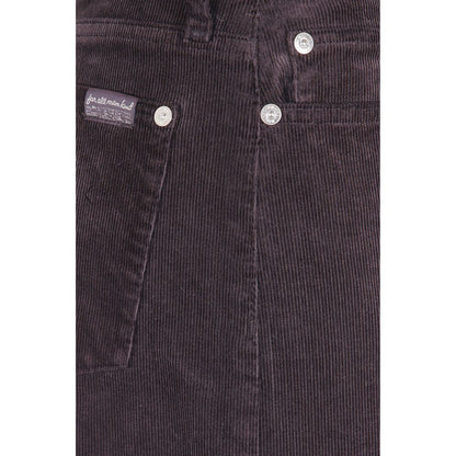 Brown Cotton Casual Pants