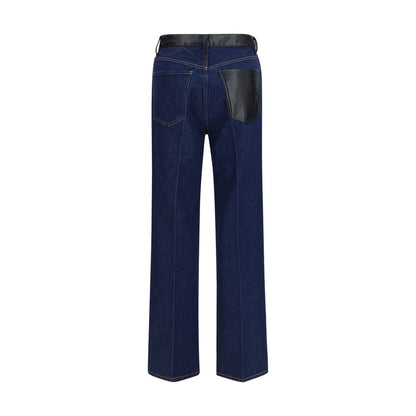 Blue Recycled Cotton Straight-Leg Jeans
