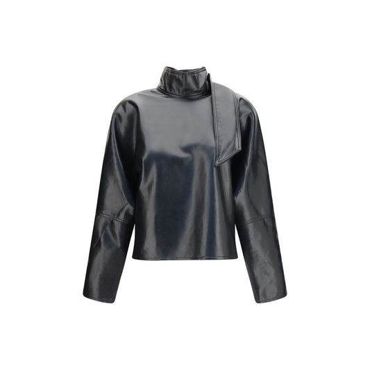 Black Recycled Leather Shirt