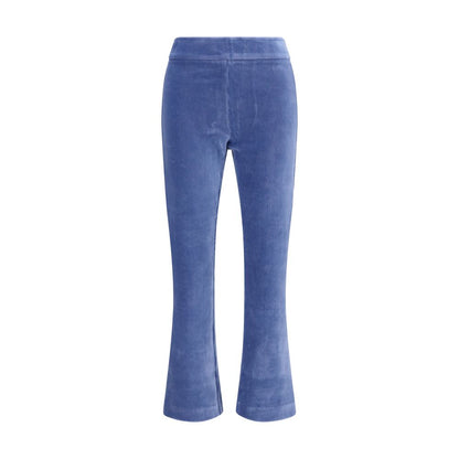 Blue Cotton Flared Pants