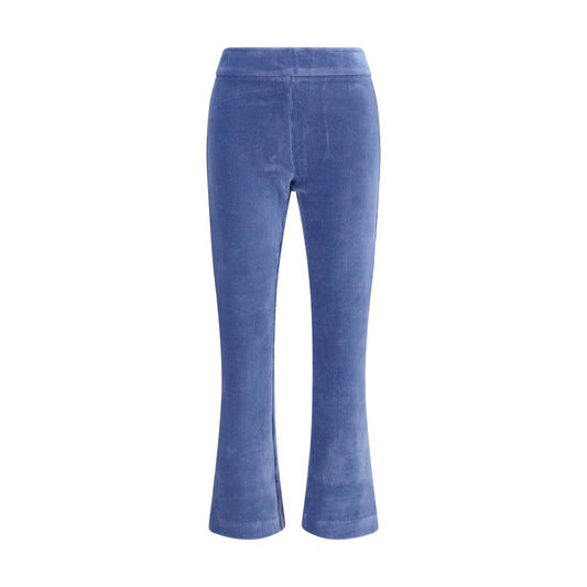 Blue Cotton Flared Pants