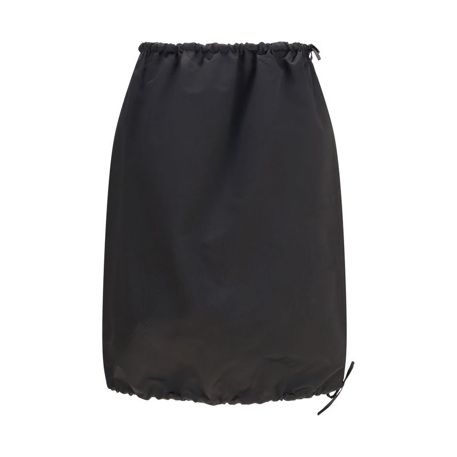 Black Cotton Mini Skirt