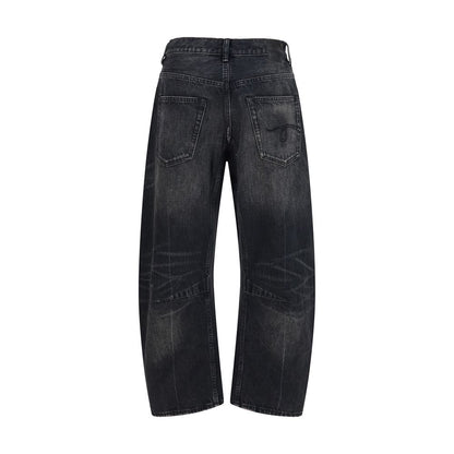 Black Cotton Boyfriend Jeans