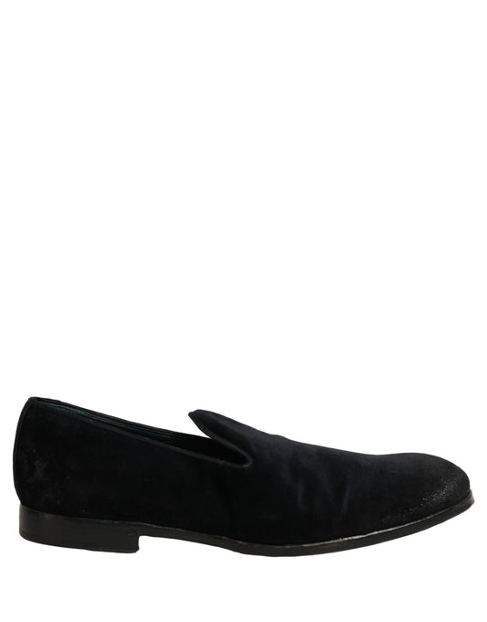 Black Suede Slip On Slippers Loafers Shoes