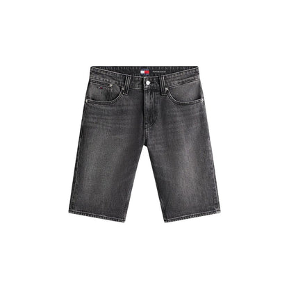 Black Recycled Cotton Bermuda Shorts