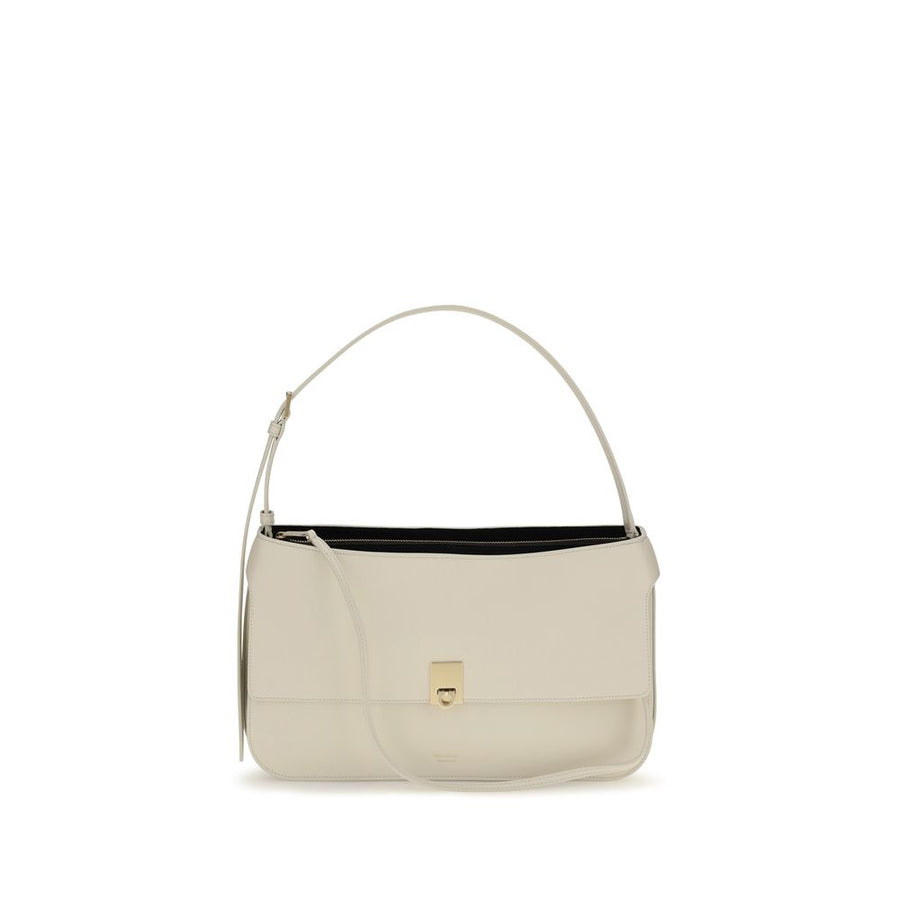 Beige Calf Leather Bos Taurus Shoulder Bag