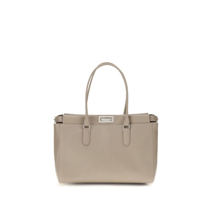 Beige Calf Leather Bos Taurus Shoulder Bag