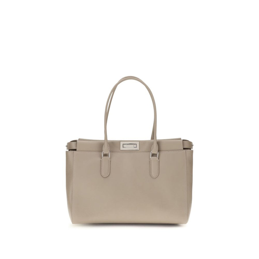 Beige Calf Leather Bos Taurus Shoulder Bag