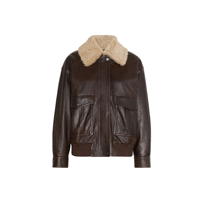 Brown Lamb Leather Bomber