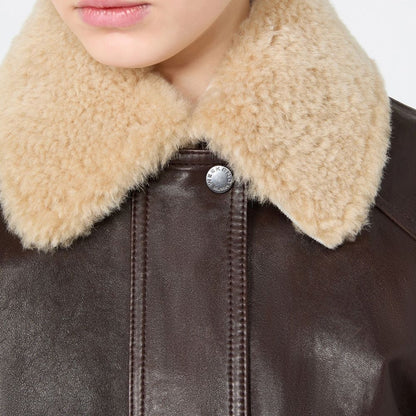 Brown Lamb Leather Bomber