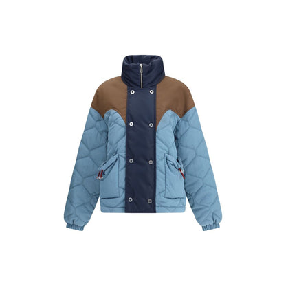Blue Polyamide Full-Length Jacket