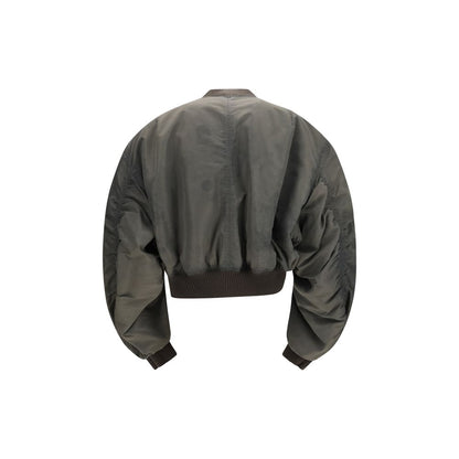 Gray Nylon Bomber
